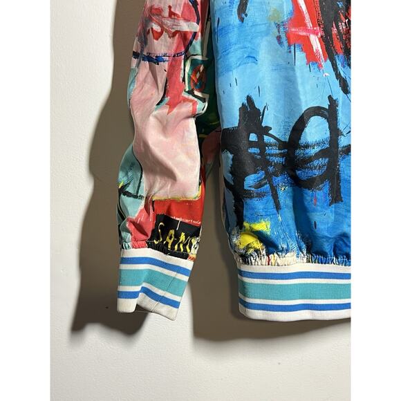 Members Only x Basquiat EUC Multicolor Full Zip Lightweight Jacket M - Picture 9 of 11